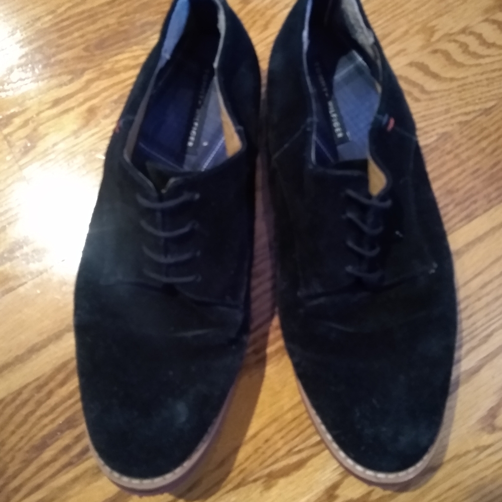 Tommy Hilfiger black suede lace up shoes